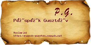 Püspök Gusztáv névjegykártya