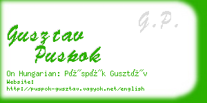 gusztav puspok business card